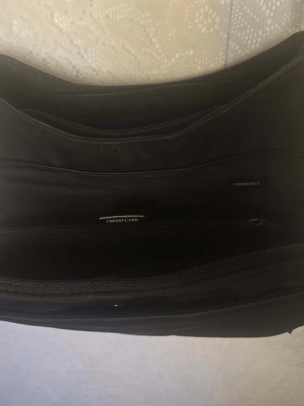 The Filer New York Black Nylon Multi-Pocket Organizer Crossbody Bag